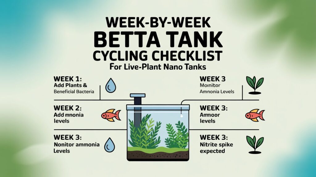 Week-by-Week Betta Tank Cycling Checklist for Live-Plant Nano Tanks