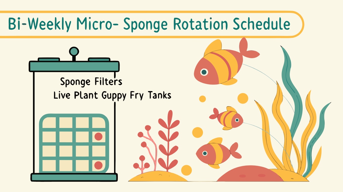 Bi-Weekly Micro-Sponge Rotation Schedule for Sponge Filters in Live-Plant Guppy Fry Tanks